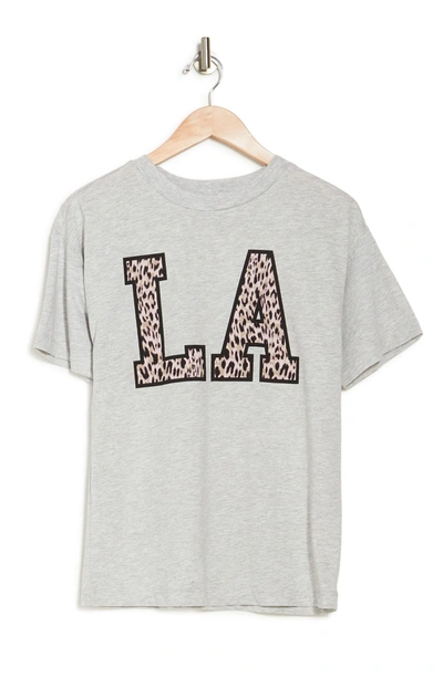 Shop Abound Graphic Crew Neck Oversized T-shirt In Grey Light Heather La