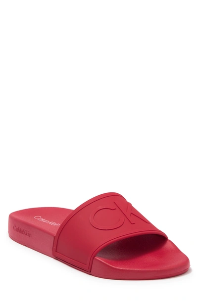 Calvin Klein Men's Aivian Slides Men's Shoes In Red | ModeSens