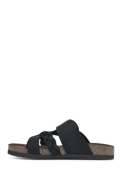 Shop White Mountain Heartfelt Leather Footbed Sandal In Black/nubuck