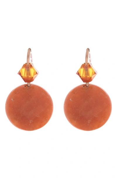 Shop Alex And Ani Red Aventurine Drop Earrings In Orange