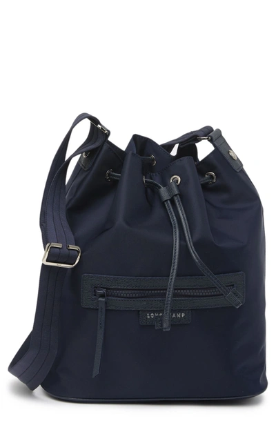 Shop Longchamp Neo Bucket Crossbody Bag In Navy