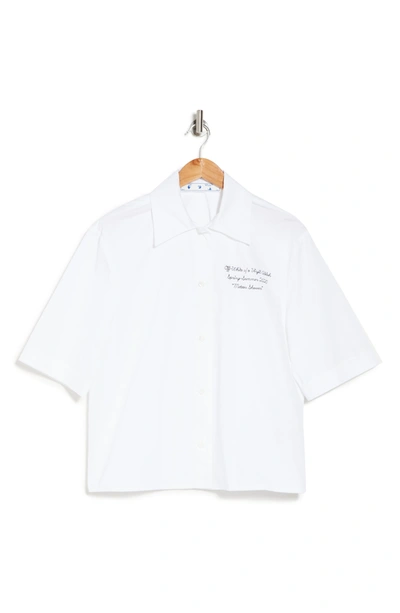 Shop Off-white Popeline Bowling Shirt In White
