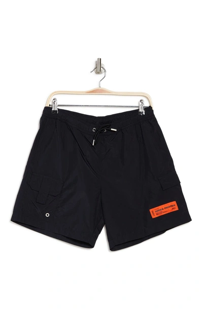 Shop Heron Preston Drawstring Swim Shorts In Black