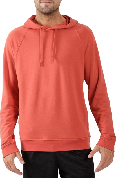Shop 90 Degree By Reflex Terry Pullover Drawstring Hoodie In Burnished Sunset 18 1536