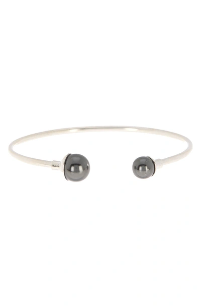 Shop Alex And Ani 14k Rose Gold Plated Sterling Silver Sea Sultry Swarovski Pearl Cuff In Black
