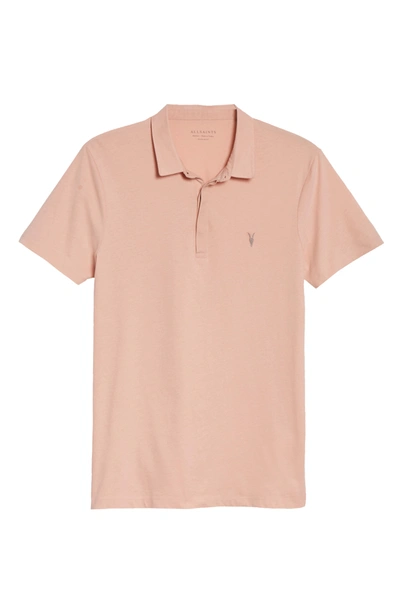 Shop Allsaints Brace Slim Fit Solid Polo In Blossom Pink