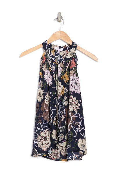 Shop Parker Sleeveless Tie Front Blouse In Aquarius Blooms