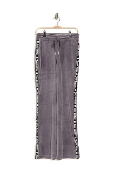Shop Juicy Couture Velour Drawstring Track Pants In Grey Lounge
