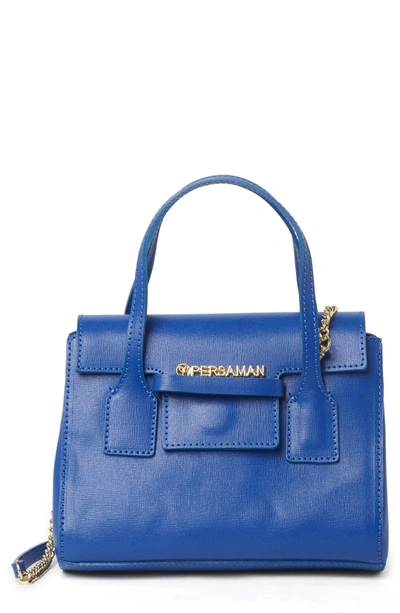 Shop Persaman New York Top Handle Leather Satchel In Denim Blue