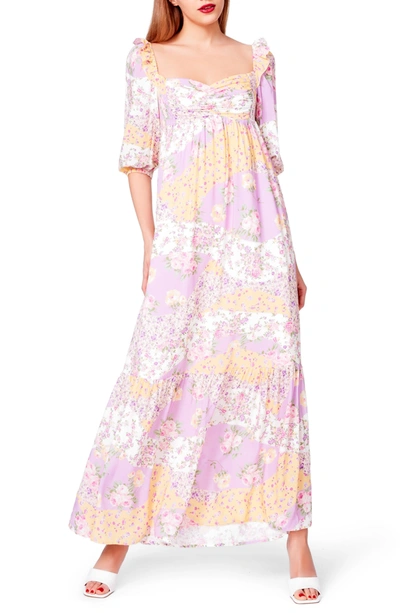 Betsey Johnson Patchwork-floral Maxi Dress In Pink Multi | ModeSens