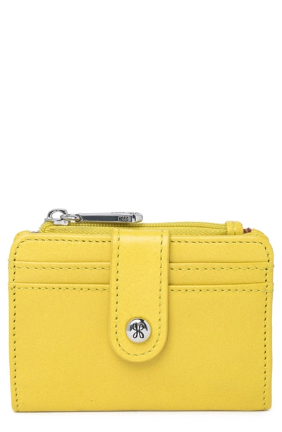 Shop Hobo Val Indexer Leather Card Case In Lemongrass