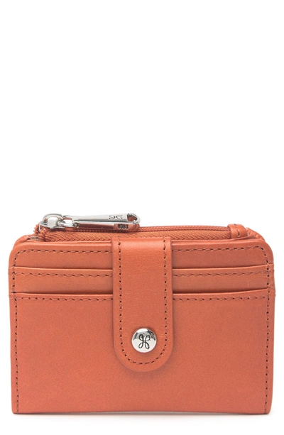 Shop Hobo Val Indexer Leather Card Case In Clay