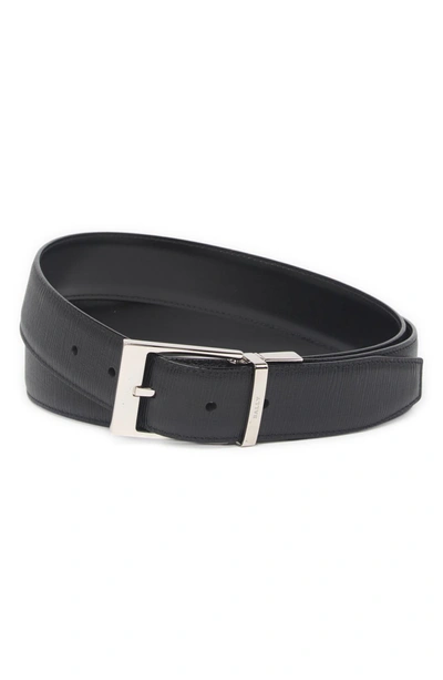 Shop Bally Seret Leather Belt In Black