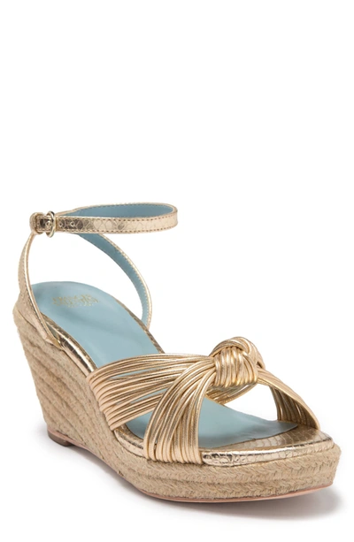 Shop Frances Valentine Ankle Strap Espadrille Wedge Sandal In Platino