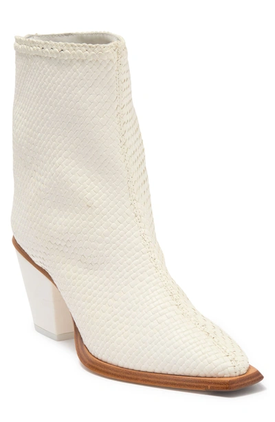 Shop Miista Bondi Woven Leather Bootie In White