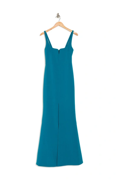Shop Likely Constance Notch Neck Gown In Harbor Blue