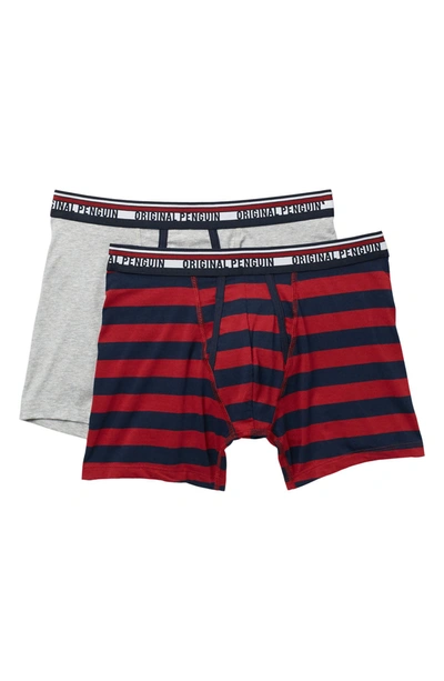 Original Penguin Logo Waist Boxer Brief In Ltgyh/bkredstp