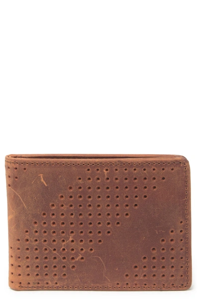 Shop Px Gus Leather Perforated Wallet In Brown