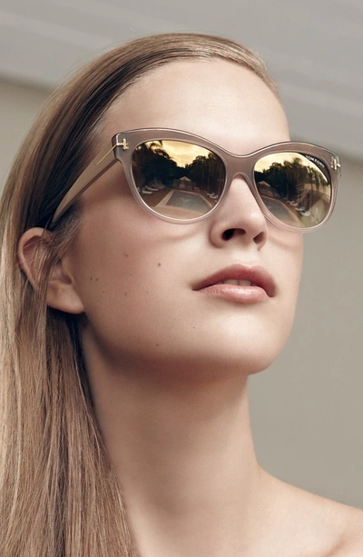 Tom Ford lily 56mm Cat Eye Sunglasses In Havana Gradient Brown