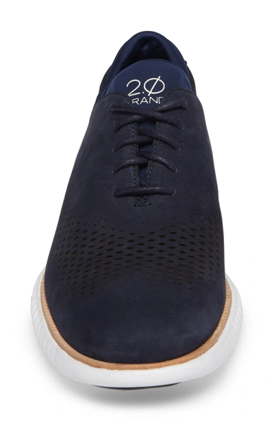 Shop Cole Haan Signature 2.zerogrand Laser Wing Derby In Marine Blue/ Optic White