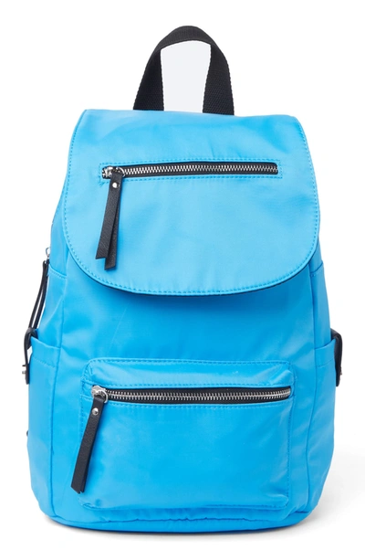 Shop Madden Girl Proper Flap Nylon Backpack In Bright Blue