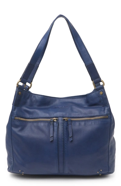 Shop American Leather Co. Hanover Soft Leather Shopper Tote Bag In Navy Smooth