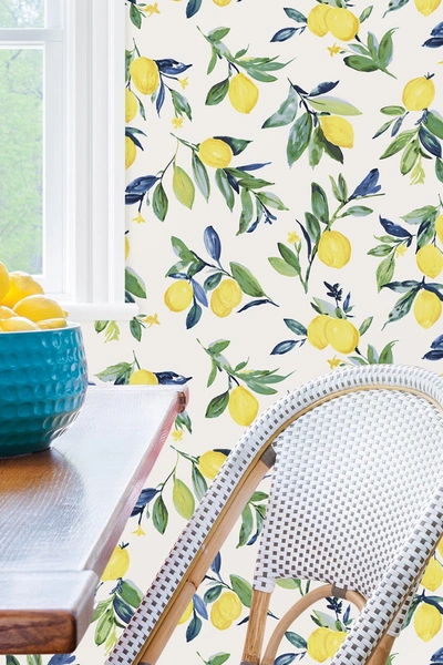 Wallpops Lemon Drop Yellow Peel & Stick Wallpaper In Yellow