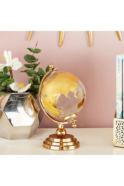 Shop Cosmo By Cosmopolitan Goldtone Aluminum Globe With Glass Globe In Gold Clear