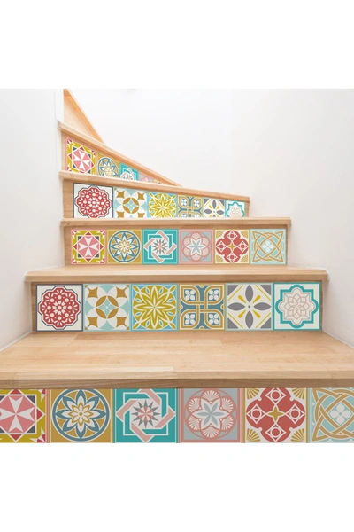 Shop Walplus Malia Colourful Tiles Mix Wall Stickers In Multi