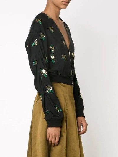 Shop Stella Mccartney Floral Bomber Jacket