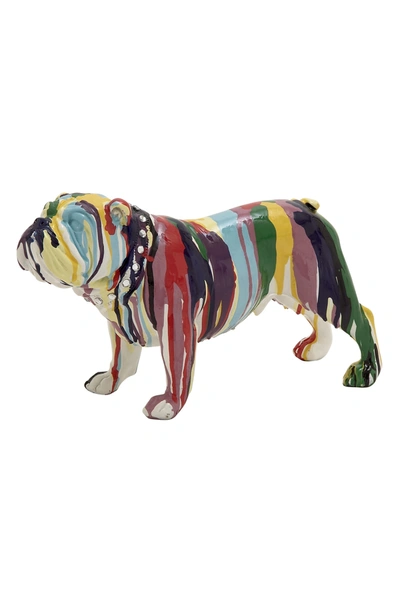 Shop Willow Row Multicolored Polystone Graffiti Bulldog Sculpture