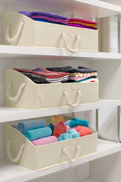 Sorbus Beige Non-woven Fabric Trapezoid Storage Box In Beige