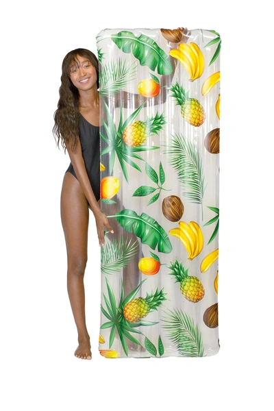 Poolcandy Resort Collection Tropical Deluxe 74" X 30" Pool Raft In Clear And Tropical Pattern
