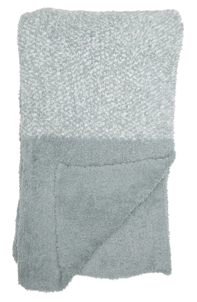 Shop Barefoot Dreams Luxe Heathered Stripe Throw Blanket In Sage Green-pearl