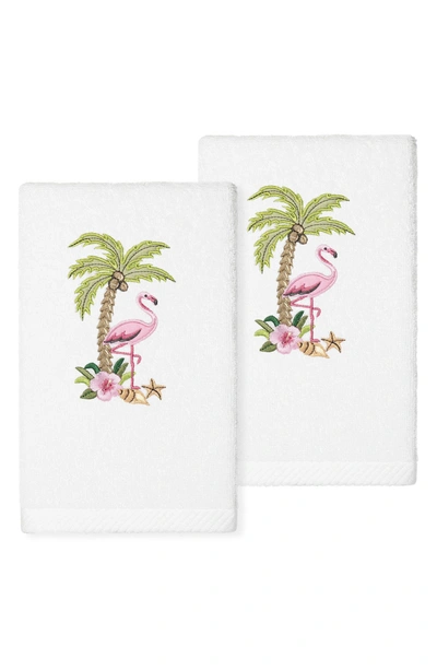 Shop Linum Home Textiles Floral Embroidered Luxury 100% Turkish Cotton Hand Towel In White