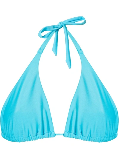 Shop Amir Slama Triangle Bikini Top In Blue