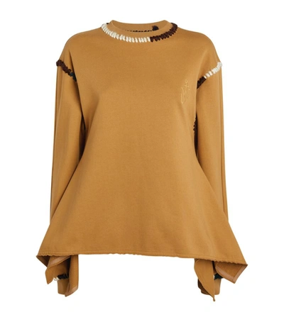 Shop Jw Anderson Contrast-stitch Sweatshirt In Brown