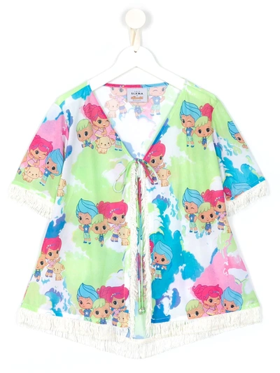 Amir Slama Printed  + Chocolix Short Sleeves Dress In Multicolour