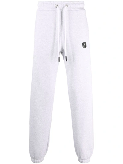 Shop Palm Angels Logo-patch Drawstring Track Pants In Grey