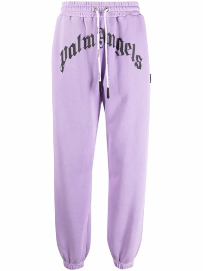 Shop Palm Angels Logo-print Track Pants In Purple