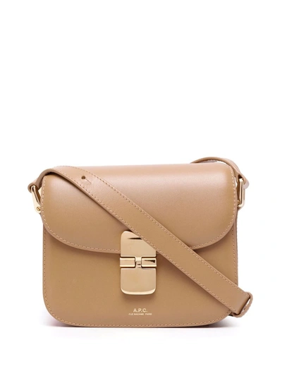 Shop Apc Grace Leather Mini Bag In Neutrals