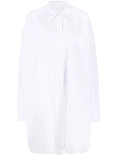 Shop Maison Margiela Poplin Shirt Dress In Weiss