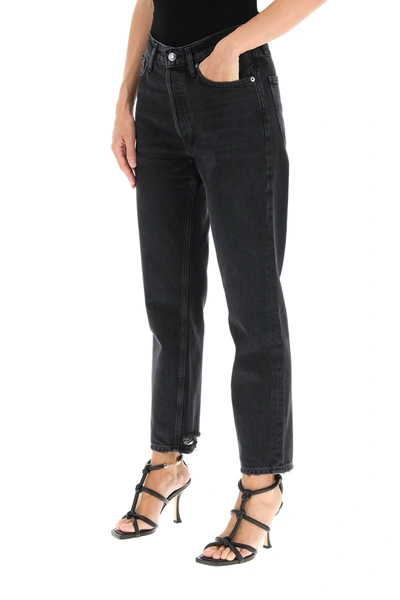 Shop Agolde Lana Cropped Jeans In Black