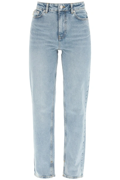 Shop Ganni High-waisted Stretch Jeans In Blue