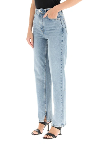 Shop Ganni High-waisted Stretch Jeans In Blue