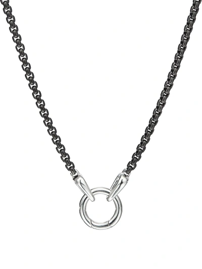 Shop David Yurman 13.5mm Charm Necklace In Silver