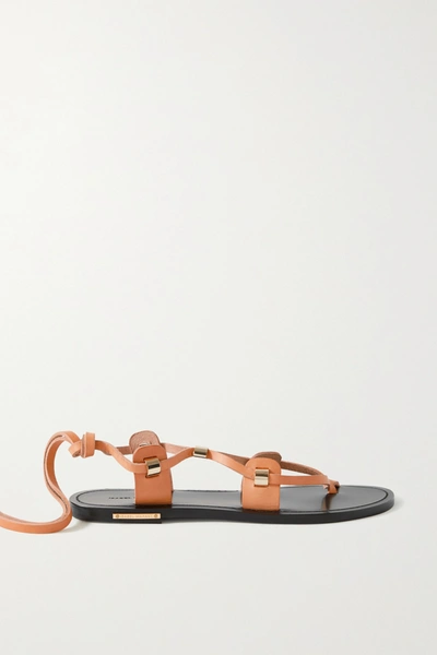 Shop Isabel Marant Anil Lace-up Leather Sandals In Brown