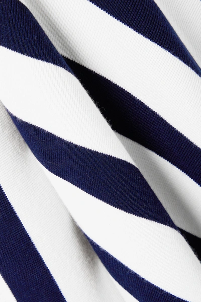 Shop Monse Asymmetric Striped Merino Wool-blend Midi Skirt In Ivory
