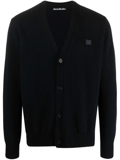 Shop Acne Studios V-neck Wool Cardigan In Black