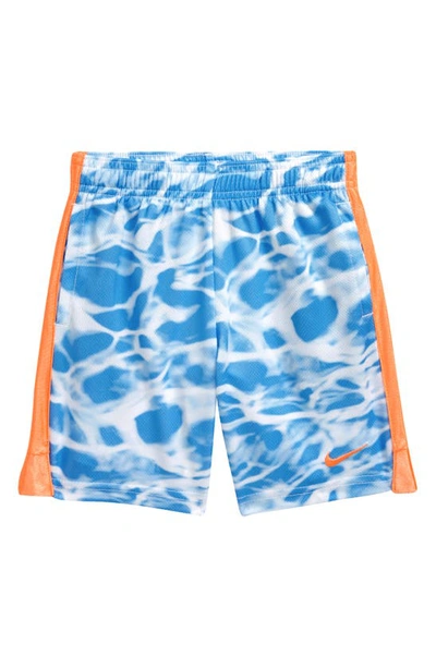 Shop Nike Kids' Water Print Mesh Athletic Shorts In Coast